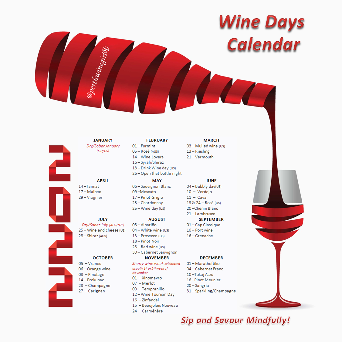 Wine Days Calendar Perth Wine Girl’s Corner